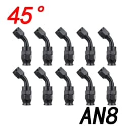 10x Universal Straight 0 45 90 180 Degree AN3 AN4 AN6 AN8 AN10 AN12 Hose End Fitting Hose Adapter For Swivel PTFE Oil Fuel Line