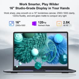 Ninkear A15 Pro Laptop AMD Ryzen 5 5500U 16 Inch 2.5K 120Hz IPS Display 16GB RAM 1TB SSD Fingerprint Reader Windows 11 WiFi 6 USB-C PD 65W Fast Charging for Business Home Office Study and Everyday Multitasking