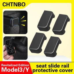 ISGTDRM 4pcs Seat Rail Cover Protector For Tesla Model 3 Y Juniper Accessories 2026 -2021 Rear End Pieces Backseat Slide