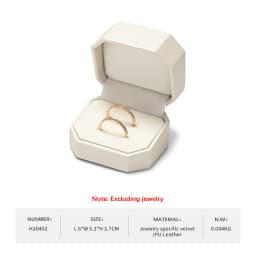 Oirlv Single and Double Ring Box PU Leather Wedding Jewelry Box Organizer Case Gift Jewelry Ring Box for Engagement Customizable