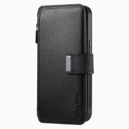 For iPhone 15 14 13 12 11 XS Max XR 8 7 6 Plus Wallet Case, Zipper Storage Design, Detachable Magnetic Flip Folio Cover