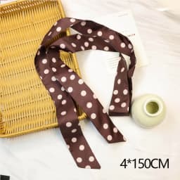Retro Narrow LongThin Scarf Polka Dots Women Tie Multifunction Hairs Band Bags Handle Decoration Scarfs Fashion Accessories