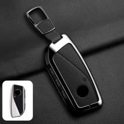 Metal Leather Car Key Case Cover For BMW 218i 220i 740i 760i 5-Series G60 X1 X2 X5 X6 X7 iX1 iX2 iX i5 i7 G05 Holder Shell