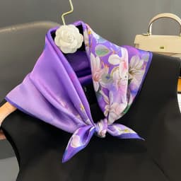 100% Real Silk Scarf Women Square Neck Tie Wrist Shawls Wraps for Ladies Foulard Scarves Pashmina Female Hijab Bandana Bufanda