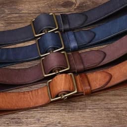 3.8CM No Hole Men's Belt Thick Genuine Leather Strap Copper Buckle Cowhide Casual Jeans Belt High Quality Retro Luxury Male Belt
