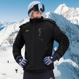 TACVASEN Men's Waterproof Fleece Lined Winter Jacket Windproof Multi-Pockets Warm Outdoor Coat Thermal Parka Raincoat with Hood