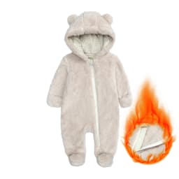 2026 Winter Thicken Fleece Newborn Baby Romper Soild Cotton Hoodies Infant Girl Onesie Toddler Boy Jumpsuits Warm Casual Outfits