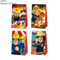 Fireman Sam Theme Happy Birthday Party Supplies Background Banner Paper Cup Plate Napkins Kids Boys Favor Balloons Decorations