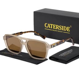 CATERSIDE Fashion Punk Sunglasses Men Square Frame Flat Top Double Bridge High Quality Sun Glasses Women Party Festival Gifts
