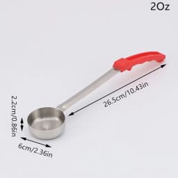 Stainless Steel Sauce Spoon With Long Rubber Handle Anti-Hot Pizza Spread Ladle Measuring Soup Spoon Kitchen Cooking Tableware