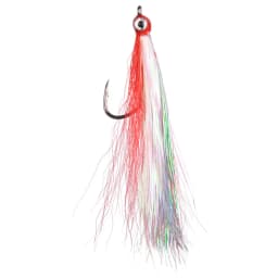 10/20/30PCS Bucktail Teasers fishing hook 3D eyes Flash line fly tying for Flounder jig hook hi/lo rig for Salmon fishing tackle