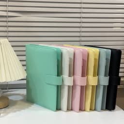 A6/A5 Macaroon 18 Colors PU Leather DIY Binder Photocards Collect Book Diary Agenda Planner Cover Album Stationery