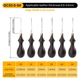 WUTA 1PC Leather Edge Beveler PRO Skiving Craft Work M390 / DC53 Steel Ebony Handle Cutter Edger Creaser Skiver Leather Tools