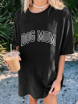 Ladies' Spring and Summer Casual Loose Plus Size Bee Bow Pattern Printed Round Neck Short Sleeved T-Shirt Dress