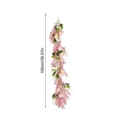 Floral Garland With Lights Artificial Floral Garland String Light Up Flower Vines 3.28ft Battery Operated Floral Vines