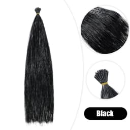 50pcs Synthetic I Tip Tinsel Hair Extensions Glitter Tinsel Hair Fairy Hairpieces Party Dazzle Hair Accessories For Women Girls
