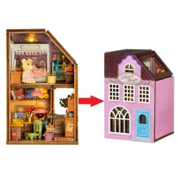 New DIY Mini Rabbit Town Casa Wooden Doll Houses Miniature Building Kits with Furniture Dollhouse Toys for Girls Birthday Gifts