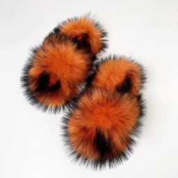 Luxury Fluffy Faux Fur Heart Shape Bag With Slippers For Women Raccoon Brown Teddy Bear Fox Fur Slides Heart Bag Sets Girls