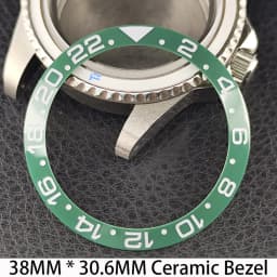 Sloping 38mm * 30.6mm Ceramic/Aluminum Bezel GMT and Diving Watch Insert Fits for 40mm Men's Watch Case Bezel Replacement Insert