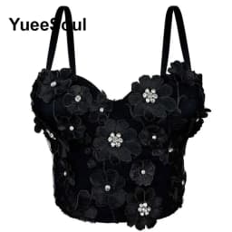 Black Y2K Tops White Rhinestone Sequins Tassel Slim Crop Top New Gothic Party Club Wedding High Street Sexy Corset Top Camis