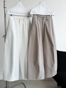 [EAM] High Waist White Pocket Brief Shaped Long Wide Leg Pants New Trousers Women Fashion Tide Spring Autumn 2026 1DJ0735