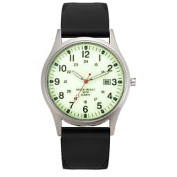 Men Quartz Wristwatch Brown Leather Strap Luminous Marker Date Function 30M Waterproof Casual Business Sport Gift Clock