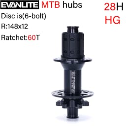 EVANLITE MTB Hub Elbow Six Nails Dt350 240, 28H/32H Hg/xd/MS 141x10 148x12, Ratchet Structure 36T/60T