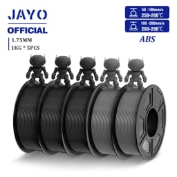 JAYO ABS Filament 5Rolls ABS 3D Filament 1.75mm 1KG 3D Printer Filament For FDM 3D Printers & 3D Pen Highly Resistant Durable