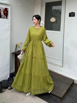 Retro Ladylike Light Purple Lace Splicing Long Sleeve Women's Dress Slimming Waist Design Elegant Floor-length Gown