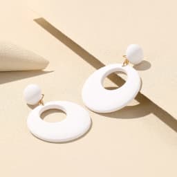 New Trendy Big Acrylic Resin Dangle Earrings For Women Long Geometric Round Hanging Drop Earring for Grils Travel Korean Jewelry