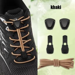 Triangle Lock No-Tie Shoelaces, Elastic Lazy Laces Buckle Set, Durable Replacement Strings for Sneakers & Outdoor Shoes 1 Pair