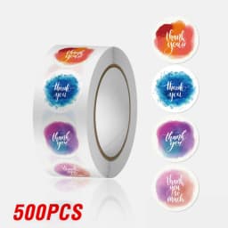 100-500Pcs Thank You Stickers 2.5cm Baking cake Packaging Envelope Sealing labels Small Business Decoration Wedding Stickers