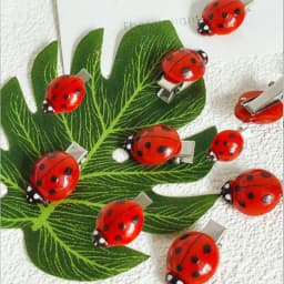 Creative 10Pcs Simulated Ladybug Hair Clips Animal Insect Hair Clips Hair Accessories Headwear For Hair Decoration