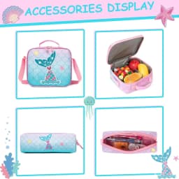Bunnyfly 3PCS Rolling Backpack for School Kids Wheeled Backpack with Silent Wheels Lightweight Primary School Bag Durable Daypac