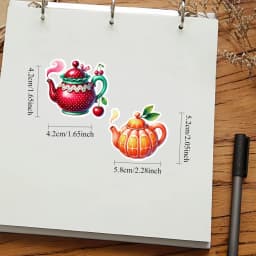 18pcs Creative Self-made Fruit Flower Tea Kettle Scrapbooking Stickers/decorative /DIY Craft Photo Albums Planner Stickers