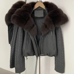 OFTBUY Cable Knit Sleeve Zipper Drawstring Hem Cropped Coat 90 White Duck Down Jacket Women Cozy Warm Winter Real Fox Fur Collar