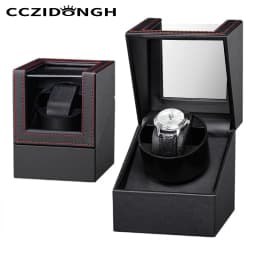 CCZIDONGH Automatic Watch Winder With Quiet Japanese Motor USB Cable Powered,Leather Exterior And Soft Flexible Pillow