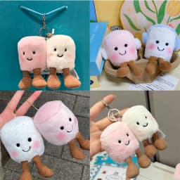 Multiplestyles Plush Cotton Cat Candy Two Tone Cute Soft Two Tone Keychain Bag Pendant Plush Bag And Car Decoration Holiday Gift