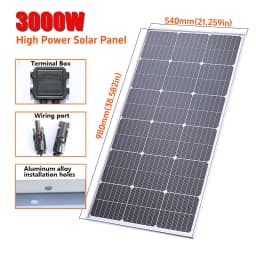 Premium 1000W-3000W 18V Solar Power System Featuring Commercial-Grade Rigid Waterproof Construction & Reinforced Glass