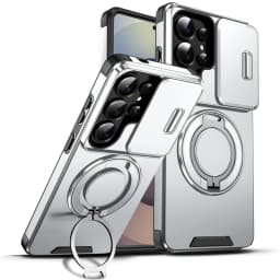 Slide Camera Protection Armor Phone Case For Samsung S26 S25 S24 S23 S22 S21 Plus 5G Ultra Metal Kickstand Magnetic Phone Cover
