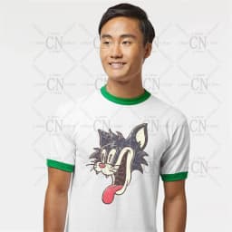 Crazy Cat Smiling Psycho T-Shirt Patrick Hockstetter Character T-Shirt High Quality Casual Tee Summer Men'S Women'S T-Shirts