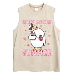 Washed Funny Goose Tank Tops Mess with The Honk You Get The Bonk Graphic T Shirts Vintage Unisex Loose Cotton Sleeveless Vests