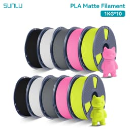 SUNLU 10Roll PLA Matte Filament 1.75mm 1kg Spool (2.2lbs) Smooth Matte Finish Neatly Wound Filament Fit Most FDM Printer