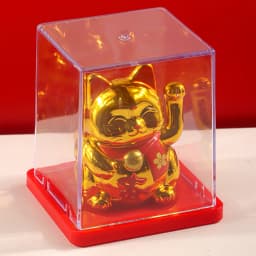 2inch Mini Lucky Cat Ornament Solar Powered Claws Movable Lucky Cat Decoration For Desk Table Counter Bring Fortune Ornaments
