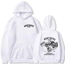 Team Brothers in Arms Skeleton Double Sided Print Hoodies Men Women Clothing Fashion Sweatshirt Oversized Long Sleeve Pullovers