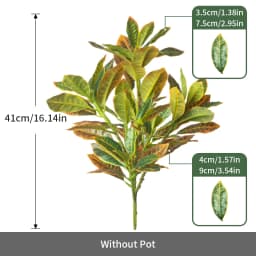 24-41cm Artificial Plants Fake Ficus Tree Tropical Banyan Tree Small Plants Branch Plastic Codiaeum Leaves for Home Garden Decor