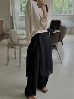 Pinafore Style Half Skirt Women's Spring Autumn Korean Retro Unique Design Button Tie Layered Curtain Skirt