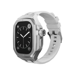 Luxury Stainless Steel Mod Kit for Apple Watch Ultra 49MM 2/1 for IWatch Series Ultra Liquid Silicone Strap Replace Accessories