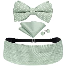 Mens Paisley Cummerbund 4pcs Set, Bow Tie Pocket Square Cufflinks Included, Ideal For Groom Wedding Banquet Formal Occasions