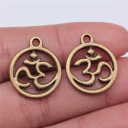 10pcs Charms Yoga Om Pendants Making DIY Handmade Tibetan Silver Color Vintage Antique Bronze Color Jewelry Making Finding
